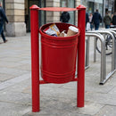 40 Litre Hooded Steel Litter Bin with Tipping Frame