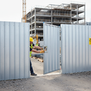 Gray Heavy Duty Hoarding Pedestrian Gate - 2.4m Wide Access Solution