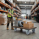 Pressed Steel Fixed Castors With Grey Cast Iron Wheel - 80mm & 100mm