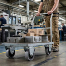 100mm Fixed Castor With Grey Rubber on Polypropylene Wheel & 4-Bolt-Hole - 80kg Load Capacity
