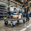 100mm Fixed Castor With Grey Rubber on Polypropylene Wheel & 4-Bolt-Hole - 80kg Load Capacity