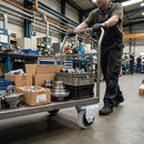 100mm Fixed Castor With Grey Rubber on Polypropylene Wheel & 4-Bolt-Hole - 80kg Load Capacity