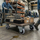 100mm Fixed Castor With Grey Rubber on Polypropylene Wheel & 4-Bolt-Hole - 80kg Load Capacity