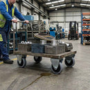 100mm Fixed Castor With Grey Rubber on Polypropylene Wheel & 4-Bolt-Hole - 80kg Load Capacity