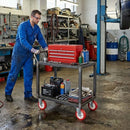 100mm Pressed Steel Swivel Castor Wheel - Red Polyamide, 4-Hole Top Plate - 110kg Load Capacity