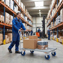 100mm Swivel Castor With Blue Rubber on Polypropylene Wheel, Directional Brake - 120kg Max Load