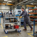 100mm Swivel Castor With Blue Rubber on Polypropylene Wheel, Directional Brake - 120kg Max Load