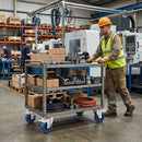 100mm Swivel Castor With Blue Rubber on Polypropylene Wheel, Directional Brake - 120kg Max Load