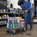 100mm Swivel Castor With Blue Rubber on Polypropylene Wheel, Directional Brake - 120kg Max Load