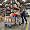 100mm Swivel Castor With Blue Rubber on Polypropylene Wheel, Directional Brake - 120kg Max Load