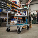 Rosy Brown 100mm Swivel Castor With Grey Rubber on Polypropylene Wheel & 4-Hole Top Plate - 80kg Load Capacity