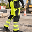 Hi-Vis Class 2 Stretch Holster Pocket Trousers, Hi-Vis Yellow/Black (view 2)