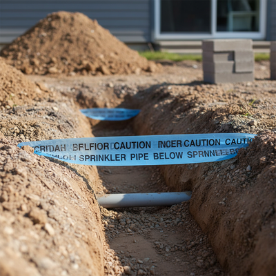 Premium Underground Warning Tape for Sprinkler Pipes - 150mm x 365m