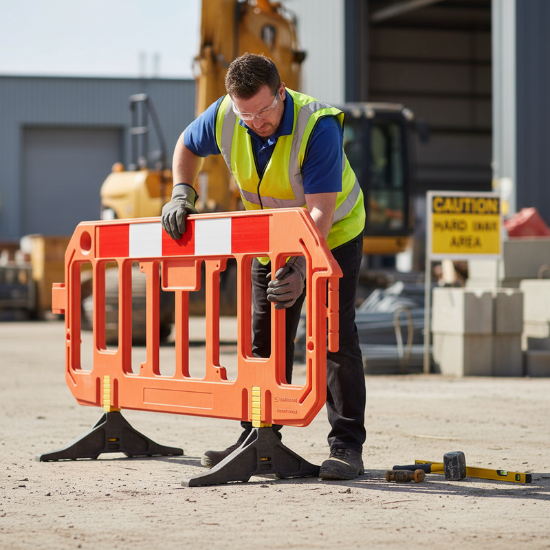 Gray Premium Gate ID Barrier with Reflective Panel for Safety