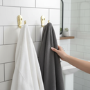 Premium Polished Brass Single Robe Hooks 2 Pack - Versatile Storage Solutions for Coats, Scarves, and Keys