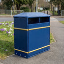 154L Closed-Top Litter Bin, Glass Fibre Composite, Dual Aperture