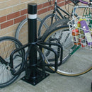 Six-station steel cycle rack with powder coat finish