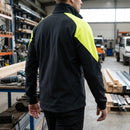 Hi-Vis Stretch Work Jacket with Reflective Panels - Black/Neon Yellow