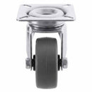 White Smoke Pressed Steel Swivel Castors With Grey Rubber on Black Polypropylene Wheel - 50mm to 100mm