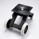 Twin round container dolly with twist locks and swivel castors (view 2)
