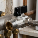 1/2" BSP Male x Female Plated Brass Mini Ball Valve, 41mm