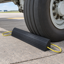 Yellow Rope Tyre Stop for Aircraft - Heavy Rubber, 1000mm