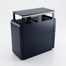 200 Litre Dual-Compartment Steel Litter Bin with Slam Lock (view 2)