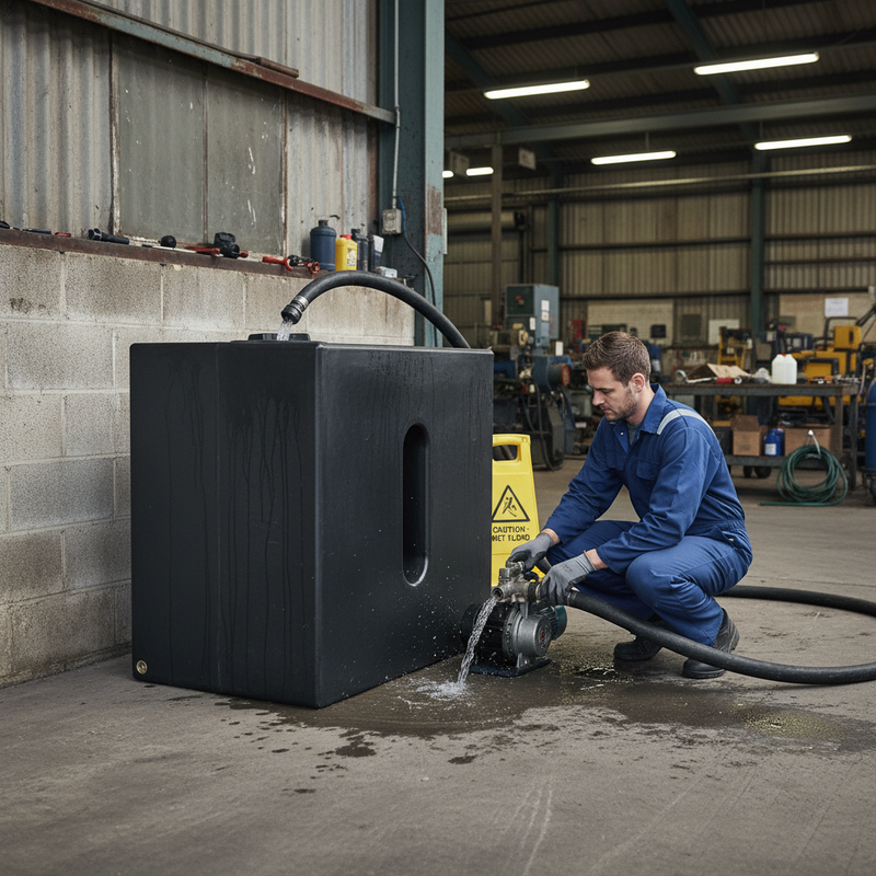 Dark Slate Gray Premium Rectangular Upright 500 Litre Baffled Water Storage Tank - Wide