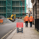 Rosy Brown 'Footway Closed Ahead' Quick-Fit Sign Face - High Visibility Traffic Safety