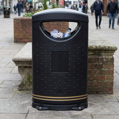 Hooded Litter Bin 130 Litre – Double-Skin MDPE with Ballast