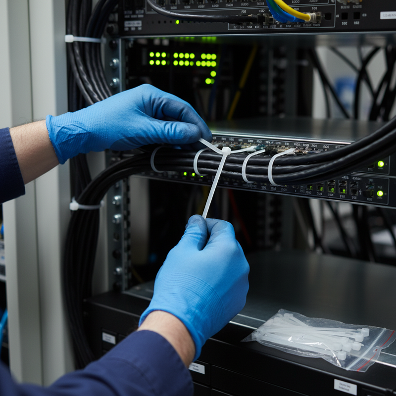 Black Heavy Duty White Nylon Cable Ties 150mm x 3.6mm (Pack of 100)