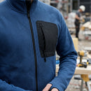 Mesh Fleece Work Jacket with Zipped Chest Pocket - Deep Blue/Black (view 2)