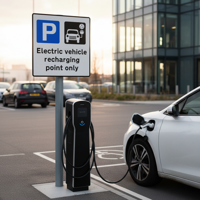 High-Performance Electric Vehicle Charging Point Sign Face - 660.9