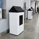 62 Litre General Waste Swing-Top Bin, White PVC Steel