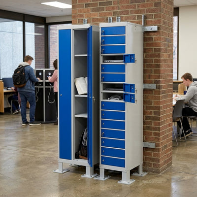 15-Tier Laptop Storage Locker with Cam Lock – Steel