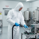 Gray Professional Disposable Laminated Coverall Type 5/6 Large - White