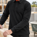 Heavyweight Cotton Rugby Work Shirt - Black (view 2)