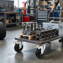 Dim Gray Pressed Steel Swivel Castors with Brake and Black Rubber on Polypropylene Wheel - 80mm-150mm
