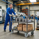 125mm Pressed Steel Fixed Castor Wheel | Grey Rubber on Pressed Steel | 110kg Load Capacity