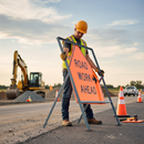 Gray Premium Temporary Metal Road Sign Frame - 1050 x 750mm