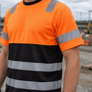 Class 1 Short Sleeve Safety Tee - Black/Hi-Vis Orange (view 2)