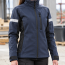 Women's Softshell Work Jacket with Reinforced Panels - Navy/Black