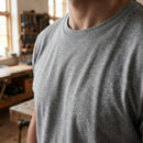 Grey Melange Slim Fit Cotton Tee (view 2)