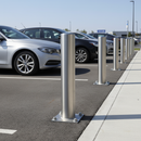 Light Slate Gray Premium Fixed Plain Round Stainless Steel Bollard - 900mm High