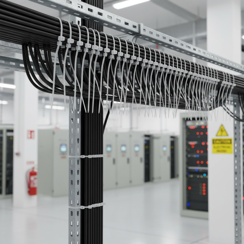 Gray Heavy Duty White Cable Ties 450mm x 7.6mm (Pack of 100)