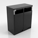 Dual 224-litre steel litter and recycling bin with stainless steel hinges (view 2)