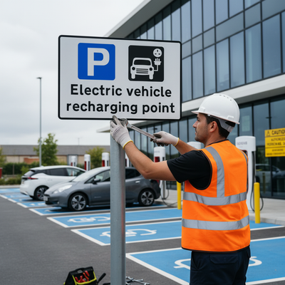 Premium Electric Vehicle Recharging Point Sign Face - Class 2 Reflectivity