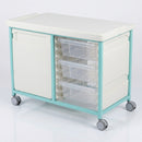 Steel Low Level Double Column Tray Trolley – 807mm Height, 7 Drawers (view 2)