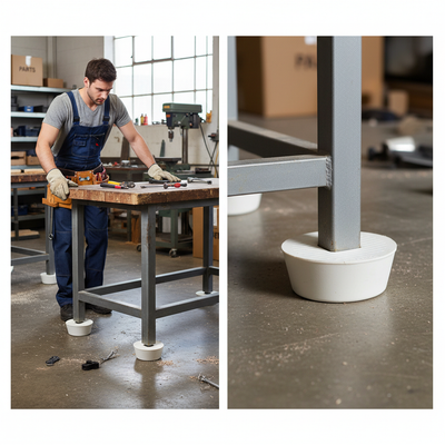 Premium 44mm Almond Rubber Non-Slip Castor Cups for Floor Protection - Set of 4 - High-Quality Professional Grade for Industrial and Commercial App...