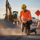 Dim Gray High-Visibility Two-Tone Long Sleeve T-shirt - Orange and Black with Reflective Tape
